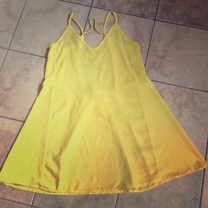 Yellow open back dress